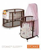 ŁÓŻECZKO MINI+ŚREDNIE STOKKE® SLEEPI® WALNUT