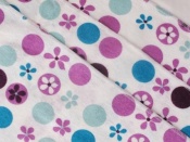 PIELUCHY FLANELKI śliwkowe kwiatko-kropy